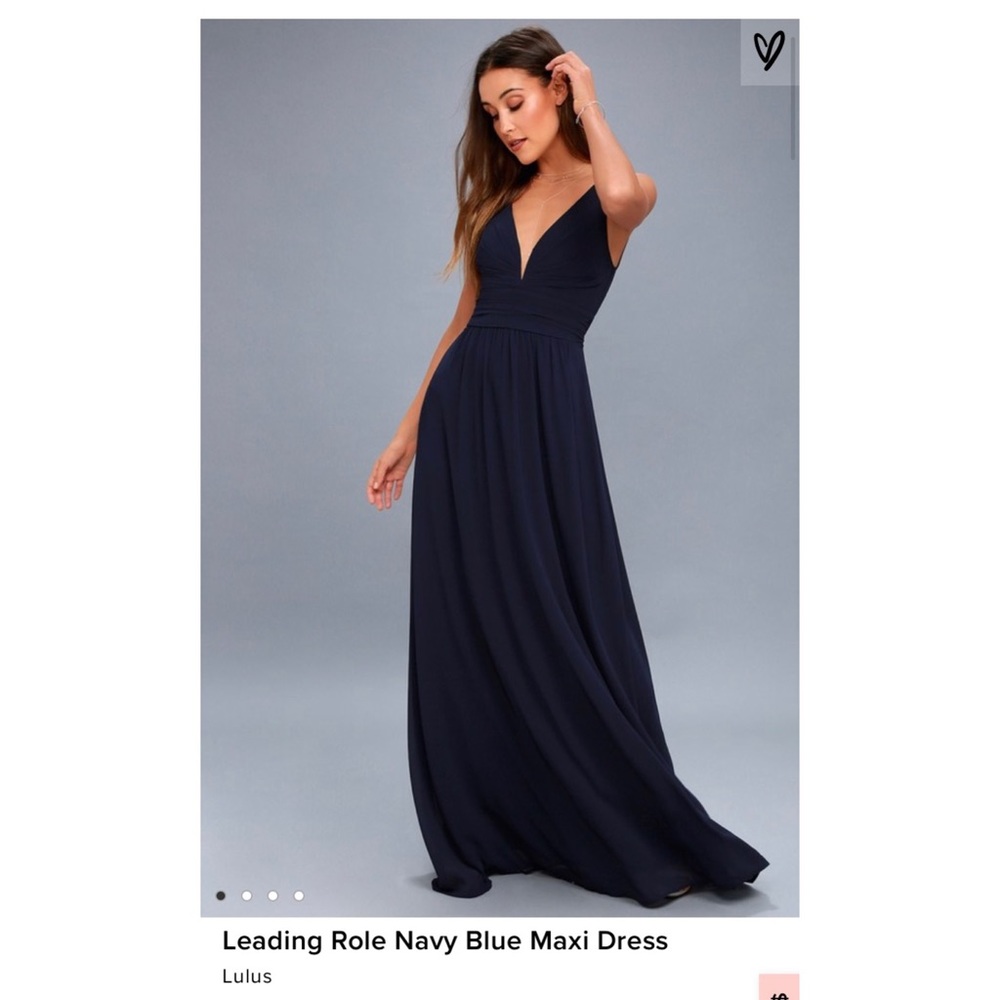 Lulus Leading Lady Navy Blue Maxi Dress